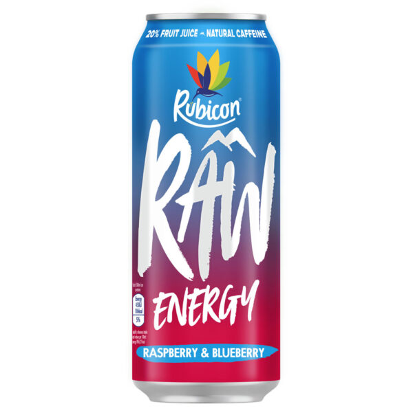 Rubicon Raw Energy Raspberry & Blueberry 500ml x 24 - PROFIT BOOSTER (BB 31/10/25)