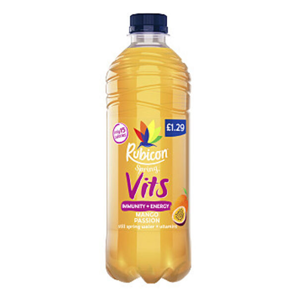 Rubicon Spring Vits Mango & Passionfruit 500ml x 12 £1.29 PM - PROFIT BOOSTER (BB 31/12/25)