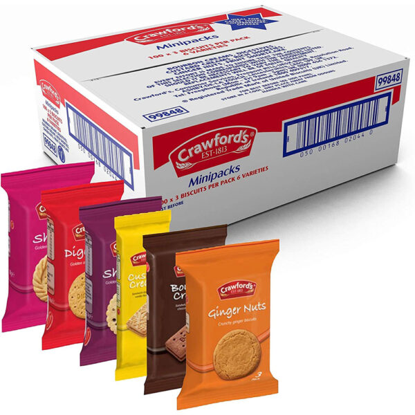 Crawfords Mini Pack Biscuits (6 Assorted) 32g x 100