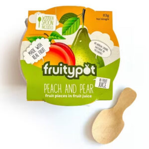 Fruitypot Peach & Pear in Juice with Spoon 113g x 18